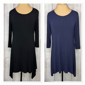 Women's Black and Blue Tunic Dress